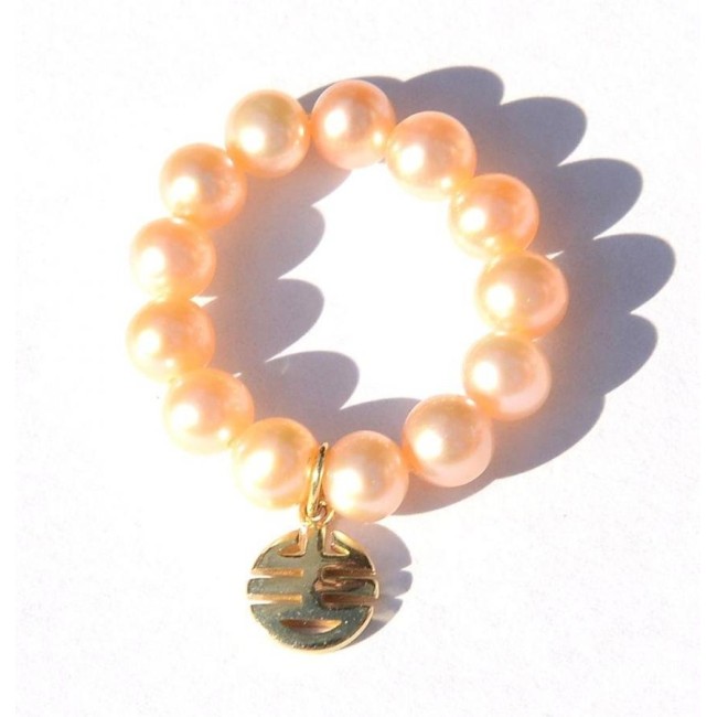 Anello Mimì perle crema e charms Ogni Bene in oro giallo - A023LA-C