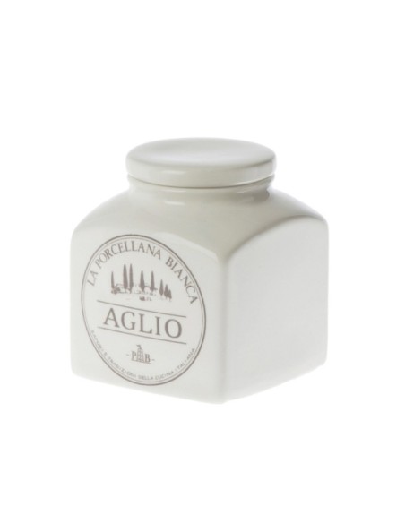 Barattolo per Aglio La Porcellana Bianca linea Conserva in ceramica