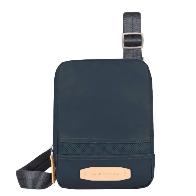 Altair-Linie-Geldbörse in Leder und Stoff, blau-CA3084S68/blau