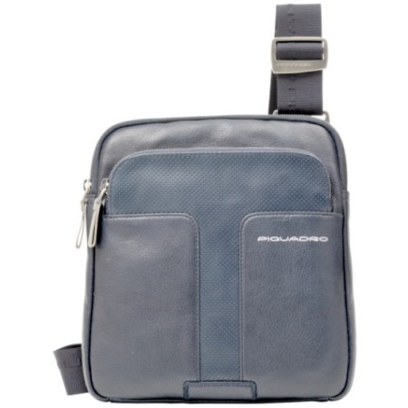 Sun leather bag with shoulder strap color Avion - CA1358S36 / Blu2 - CA1358S36/BLU2