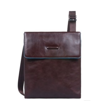 Borsellotto in Pelle Con Patta in Pelle Blue Square-Mahagoni CA2775B2/MO