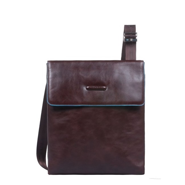 Borsellotto in Pelle Con Patta in Pelle Blue Square-Mahagoni CA2775B2/MO