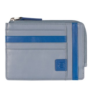 Leather zipper coin pouch grey - PU1243OK/AV