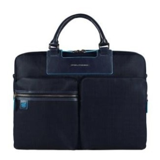 Piquadro Aktentasche Ordner in Stoff und Leder Aki-CA3355AK-blau