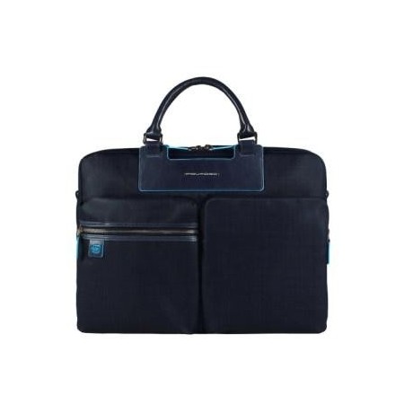 Piquadro cartella due manici in tessuto e pelle Aki - CA3355AK-BLU