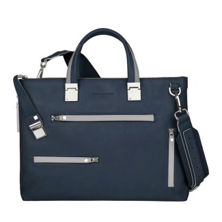 Piquadro Expandable,slim computer portfolio briefcase blue - CA1618SO3/BLU