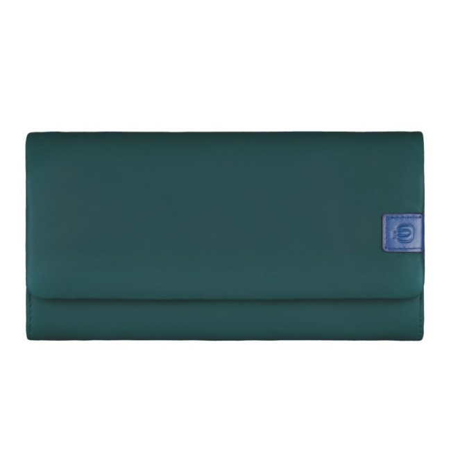Flap over women's leather wallet green - PD3211OK-VE
