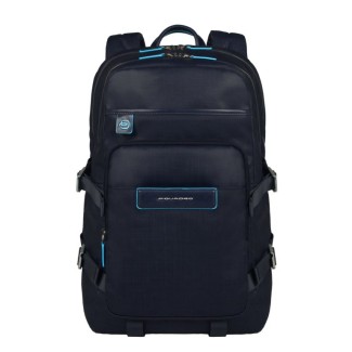 Piquadro Stoff Rucksack und Pellerosso Aki-CA3365AK-blau