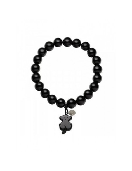 Bracelet Tous color black made in agate and silver with teddy bear