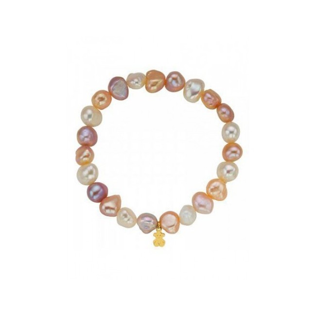 Bracciale Tous perle barocche multicolor con orsetto