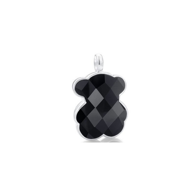Tous teddy bear pendant line Color black agate and silver