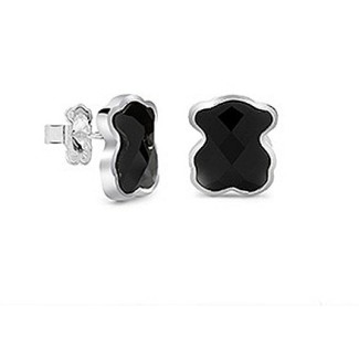 Tous earrings Color line  in silver and black agate