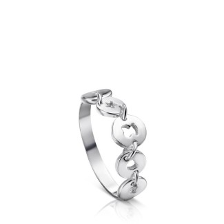 Tous Ring Confeti with symbols silver