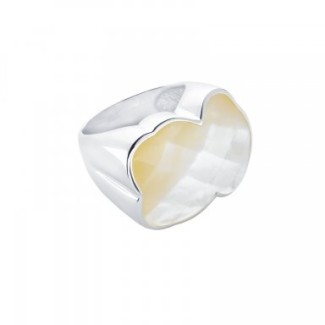 Tous ring mother of pearl big band silver 