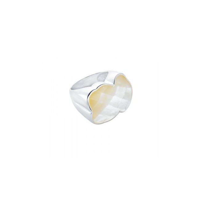 Tous ring mother of pearl big band silver 