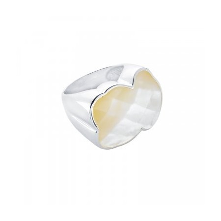 Tous ring mother of pearl big band silver 