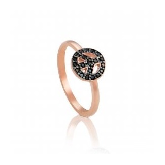 Tous Ring Motif model rosè with spinelli and peace symbol