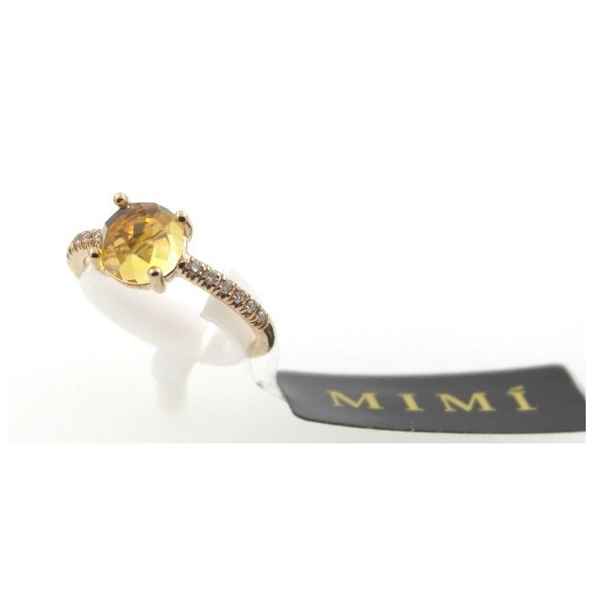 Mimi Happy Ring in Rotgold mit Citrin Diamanten, Quarz und cognac