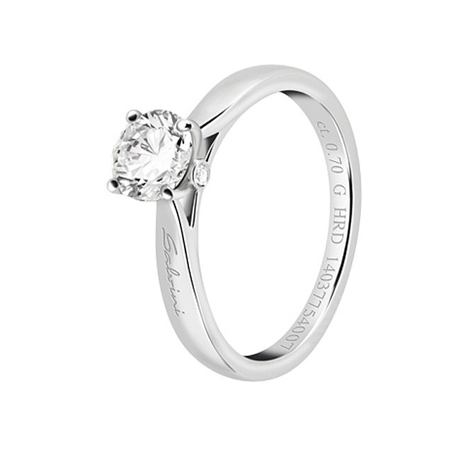 Solitaire ring Salvini HRD Antwerp gold and diamond - 81057808