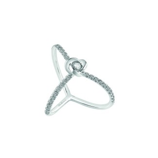 Salvini Bud Ring Weissgold mit drei brillanten Linien