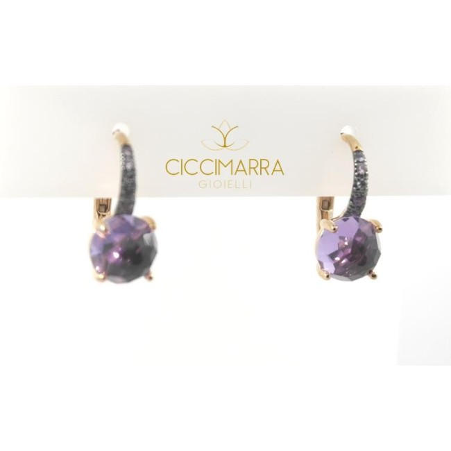 Mimi Happy earrings in rose gold with Amethysts-OK501R8AZ3