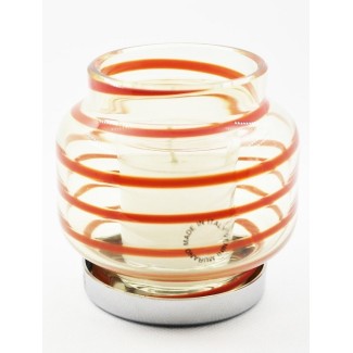 Venini-Kerze-Halter und rot transparent eingestellt