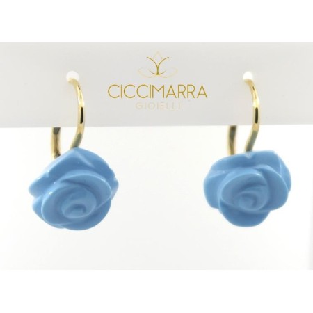 Orecchini Mimì Grace in Oro con rosa in Turchese - 0350R8k