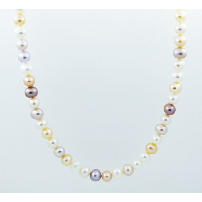 Multicolor pearl necklace Mimi elastic - C03804AR