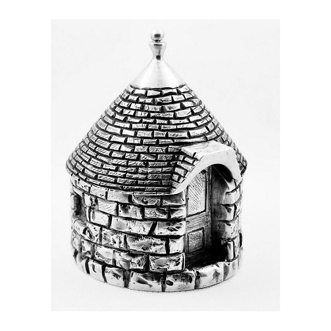 Scatola grande Portagioie Trullo Puglia in Argento 925