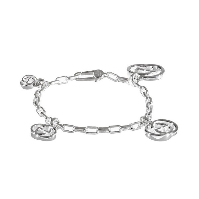 Gucci interlocking G charm bracelet silver-YBA29570900017