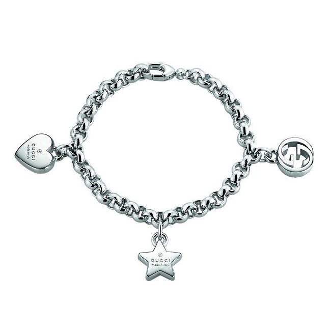 Gucci silver G charm bracelet and star-YBA29570900017