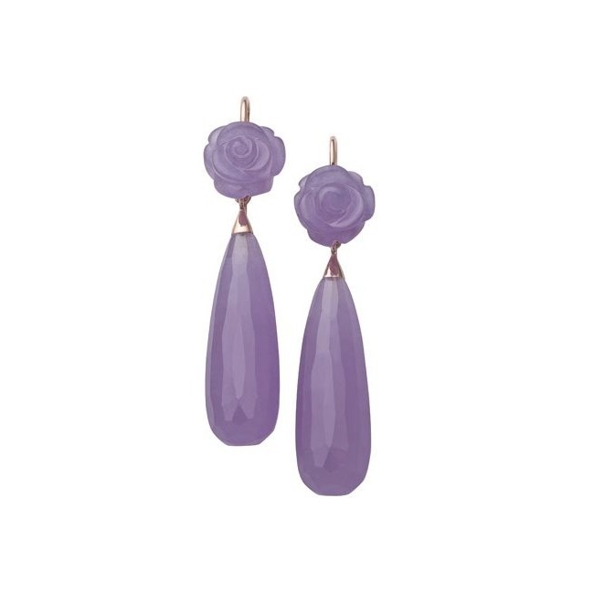 Orecchini Mimì Grace in Giada Lavanda e oro - 0229R8L