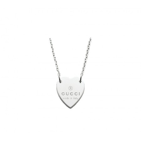 Gucci silver necklace heart pendant- YBB22351200100U