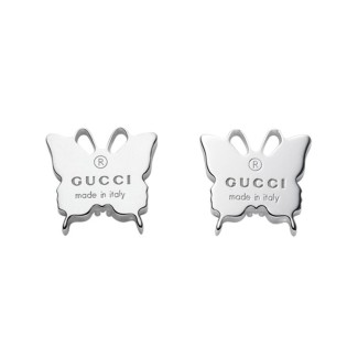 Orecchini lobo Gucci farfalla argento tradmark - YBD22398500100U