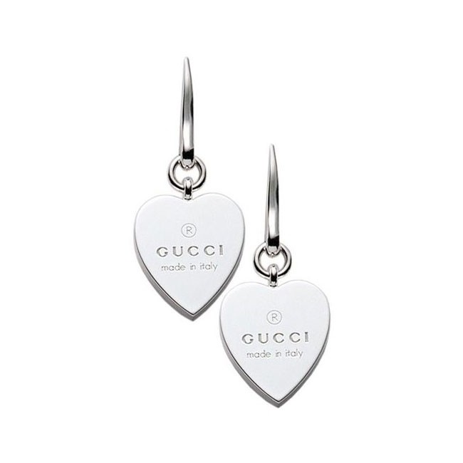 Gucci silver heart pendant earrings - YBD22399300100U