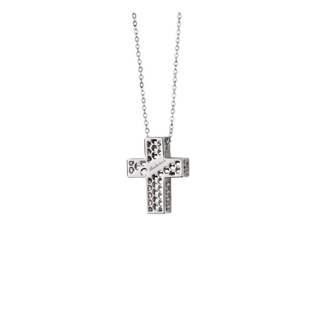 Collana Salvini Golden Cage croce oro bianco con diamante  - 20064600