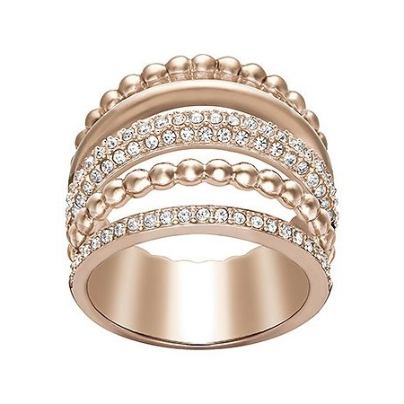 Anello Click Swarovski fascia con cristalli rosè - 5184548