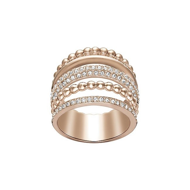 Swarovski click ring large band in metal gold plated