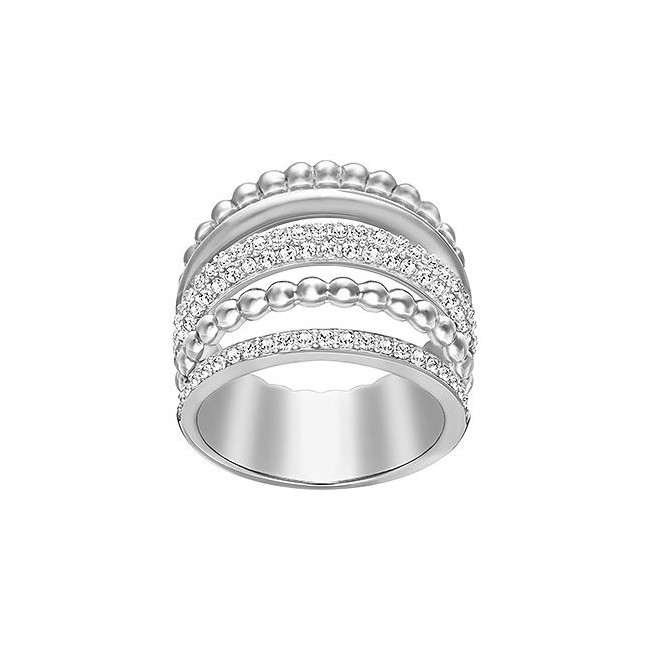 Anello Click Swarovski fascia con cristalli silver - 5123875