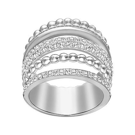 Anello Click Swarovski fascia con cristalli silver - 5123875