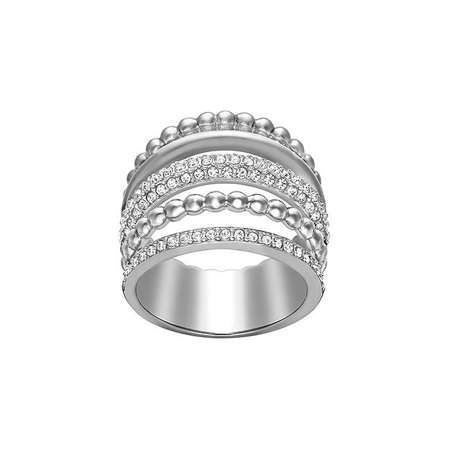 Anello Click Swarovski fascia con cristalli silver - 5123875