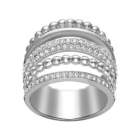 Swarovski Click ring large band in metal silver plated