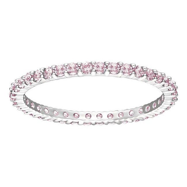 Vittore Ring Swarovski in rhodium metal and crystals pink