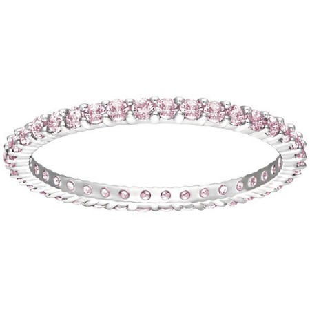 Vittore Ring Swarovski in rhodium metal and crystals pink