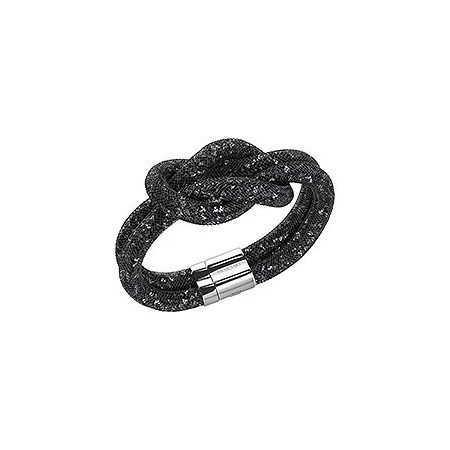 Bracciale Swarovski Stardust Knot nero chiusura argento - 5184175