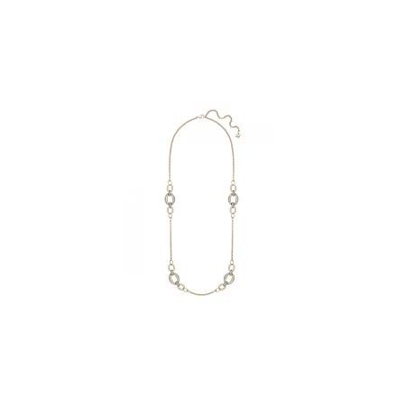 Collana Swarovski Circlet lunga dorata con cristalli e cerchi - 5153394