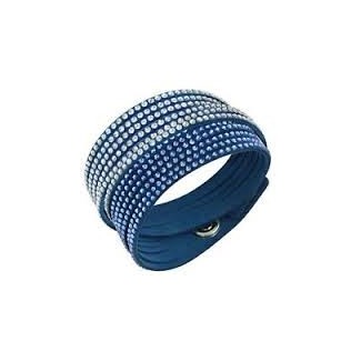 Bracciale Swarovski Slake Blue 2in1 cristalli chiusura bottone - 5142964