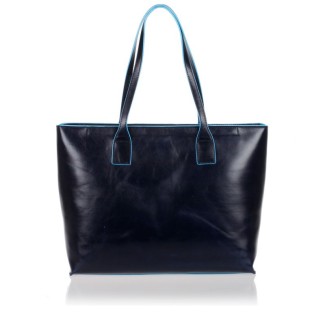 Piquadro shopping bag Blue Square pelle blu - BD3336B2/BLUE2