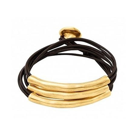 Bracelet Uno de50 man / woman with wet skin and metal gold