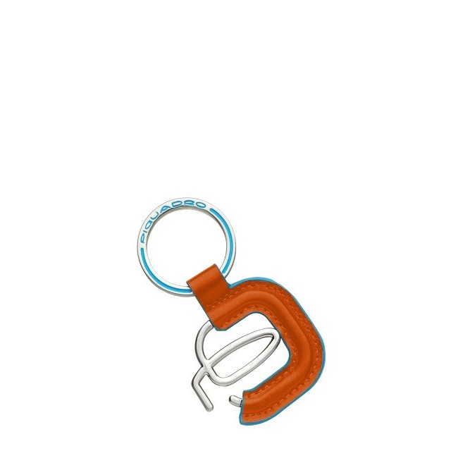 Portachiavi logo Piquadro pelle Blue Square Arancio - PC2848B2/AR3